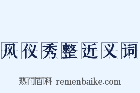风仪秀整近义词是什么意思的图片